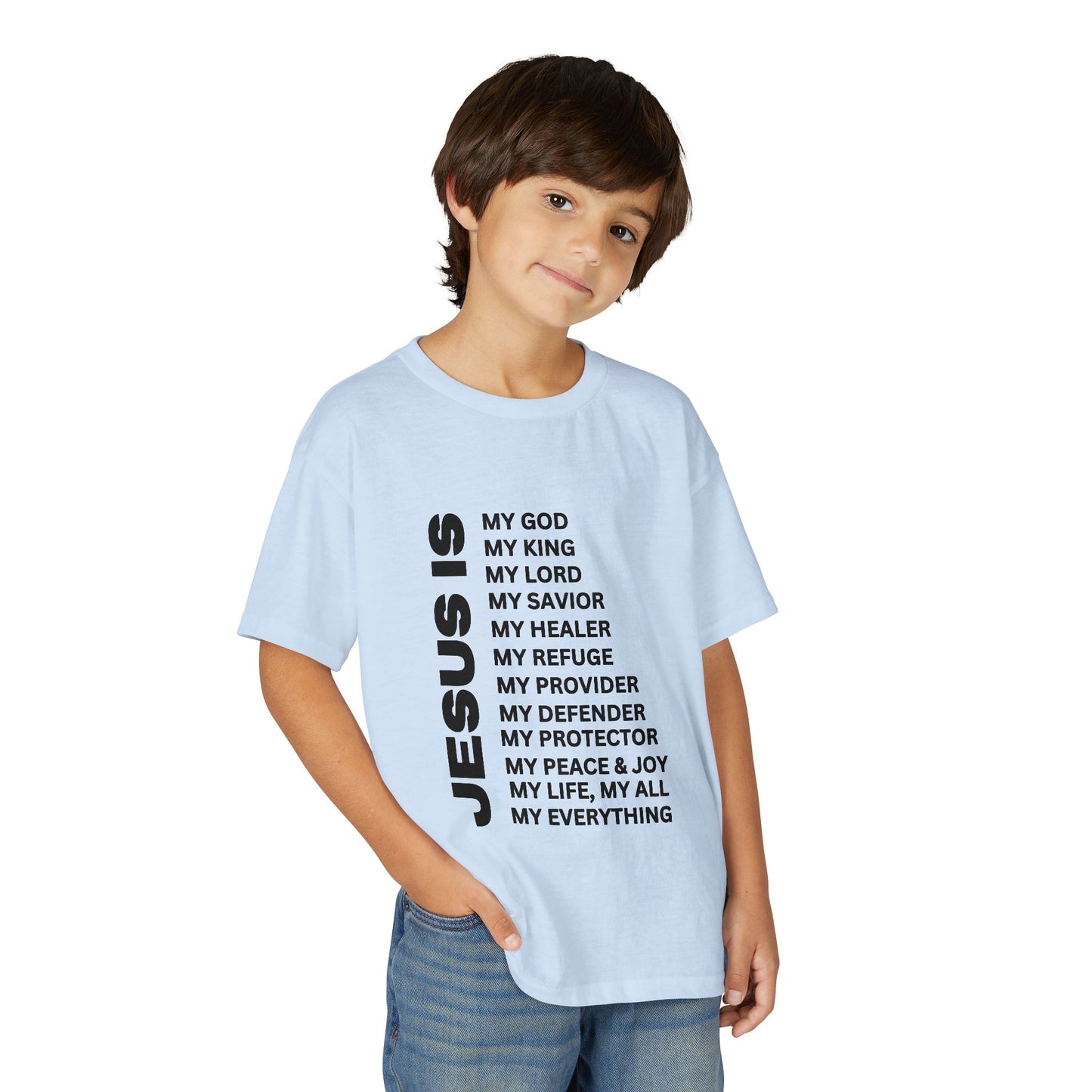 Christian JESUS IS Youth Short Sleeve - Black