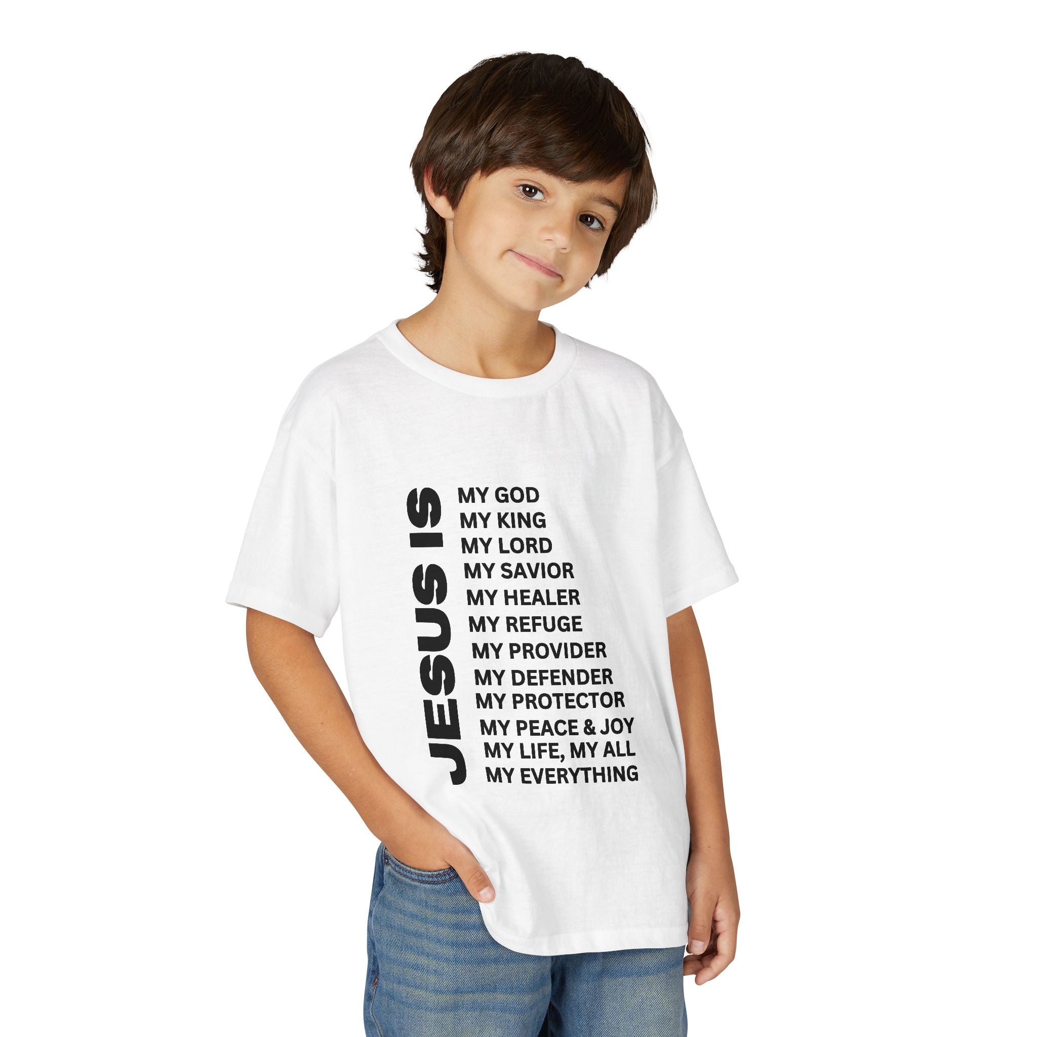 Christian JESUS IS Youth Short Sleeve - Black