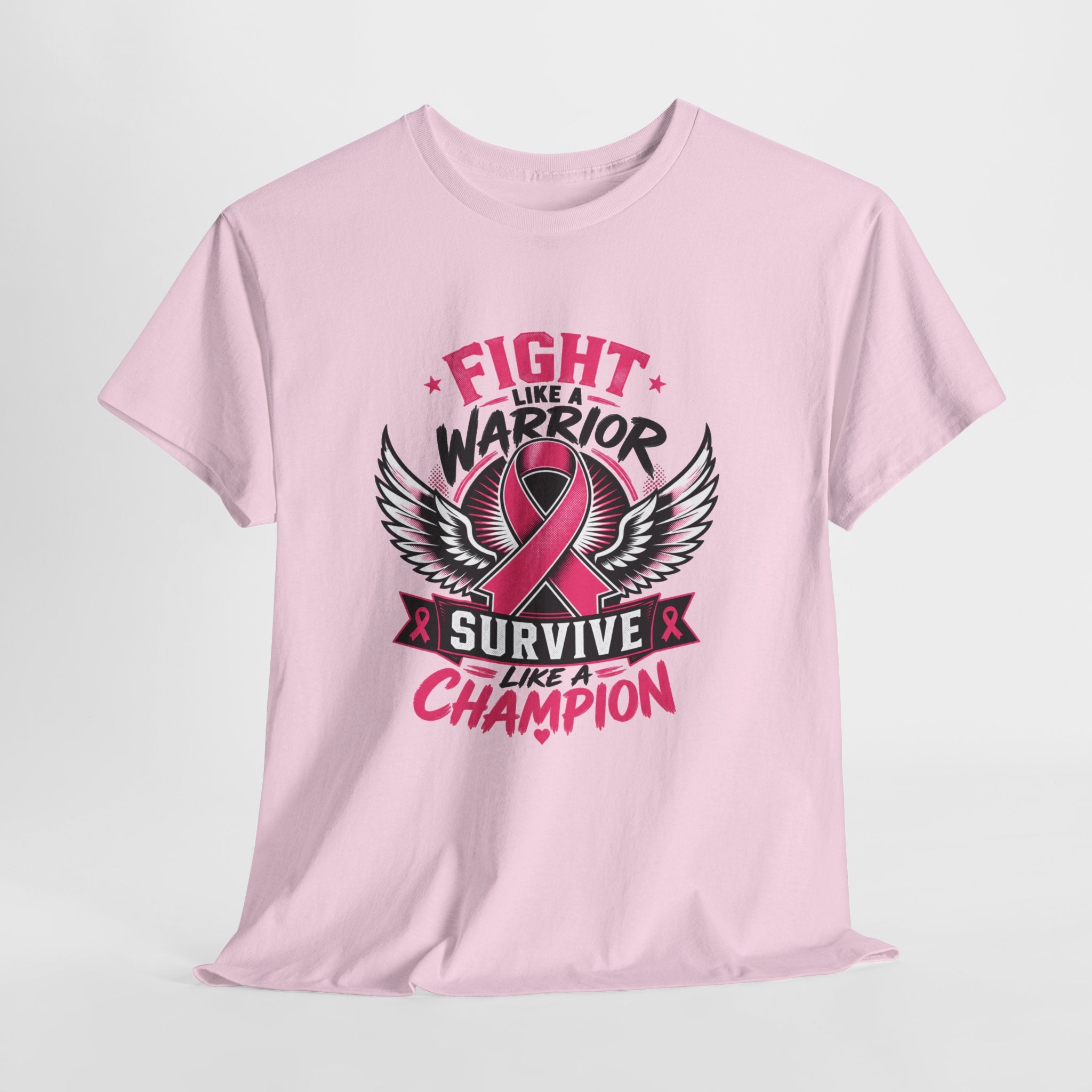 Fight Like a Warrior, Survive Like a Champion Breast Cancer Awareness T-Shirt