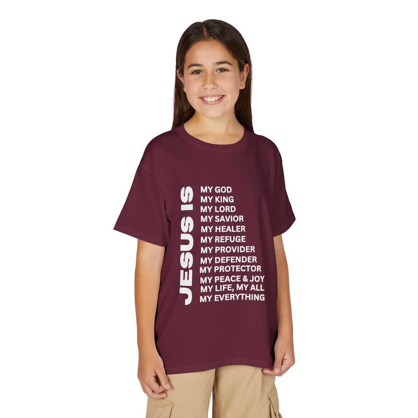 Christian JESUS IS Youth Short Sleeve - White