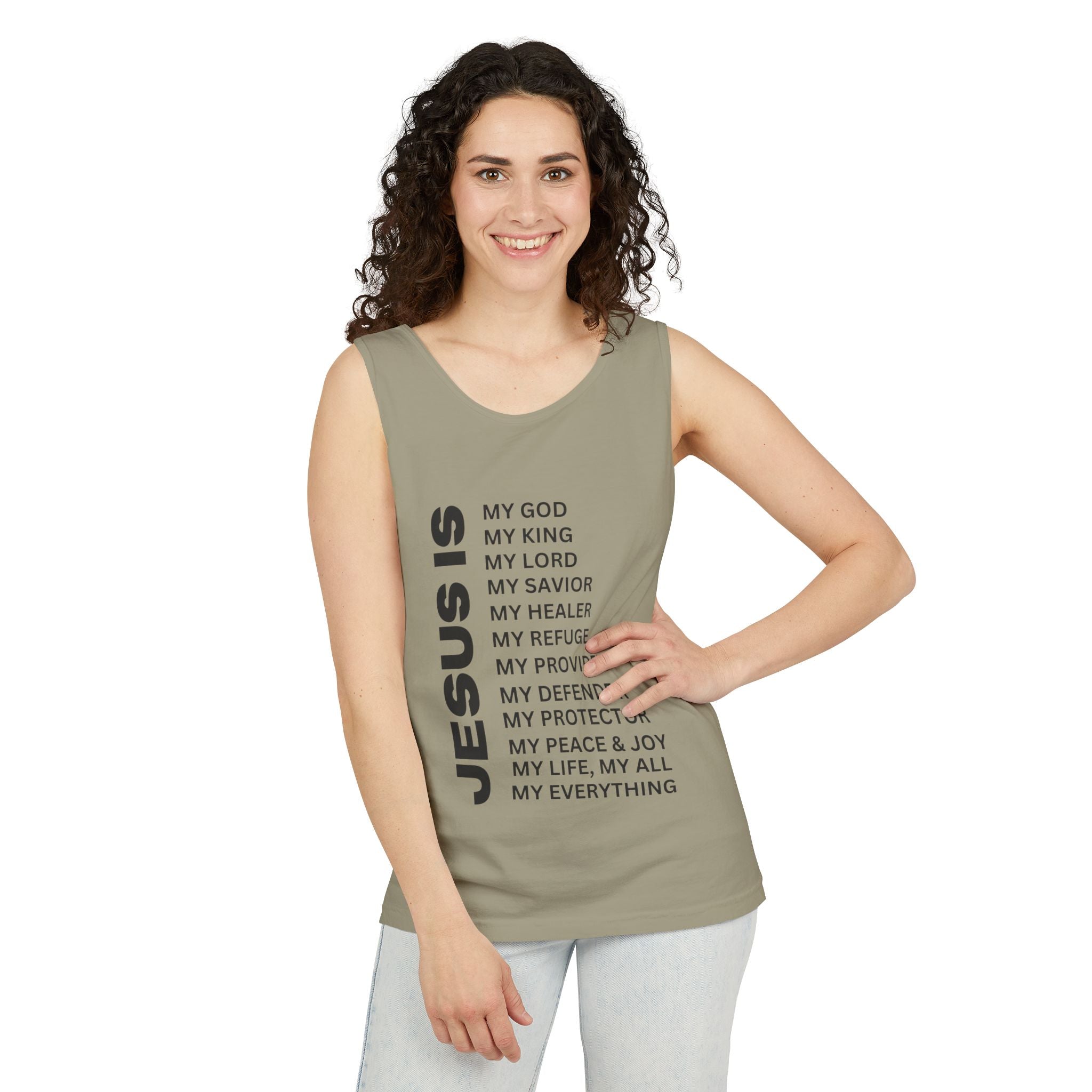 Christian JESUS IS Tank - Black