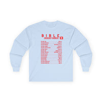 Bible Emergency Numbers Long Sleeve Tee - Red