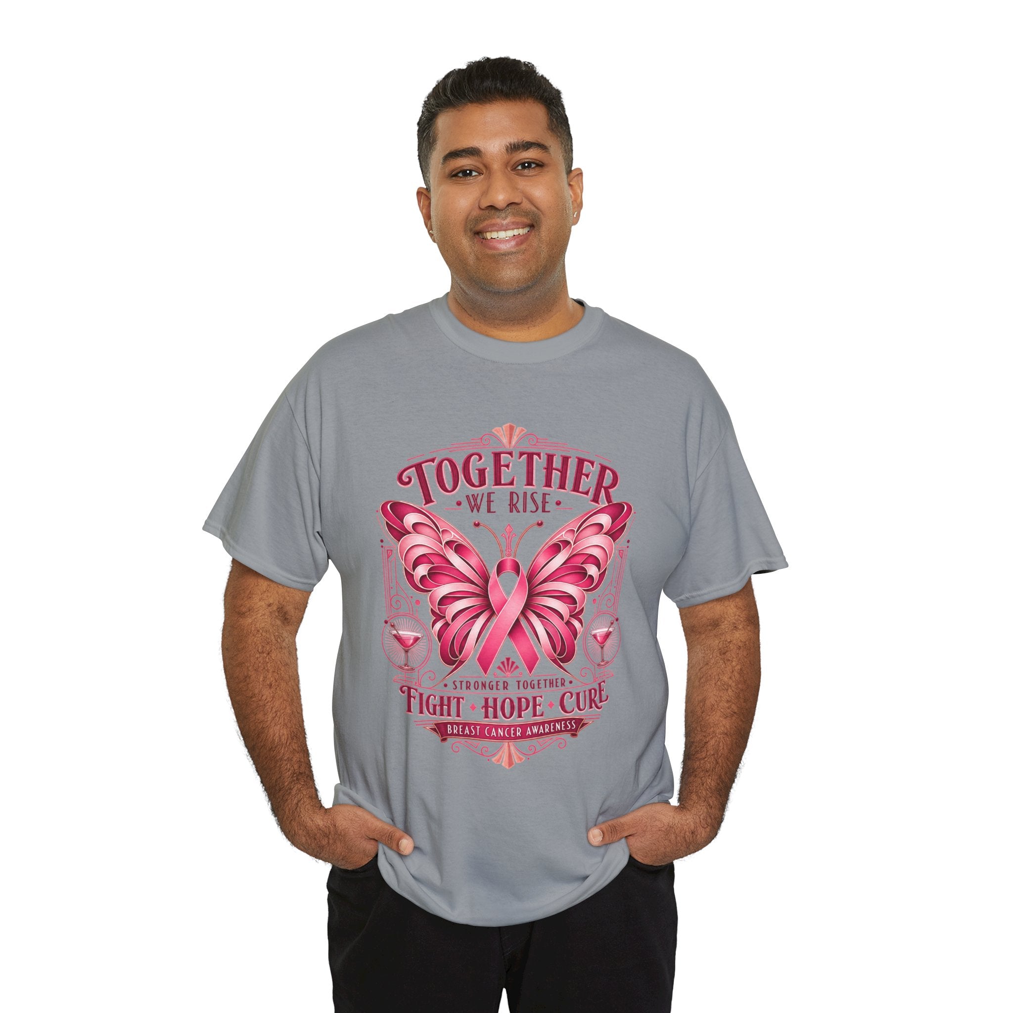 Together We Rise Breast Cancer Awareness T-Shirt — Fight Hope Cure Tee