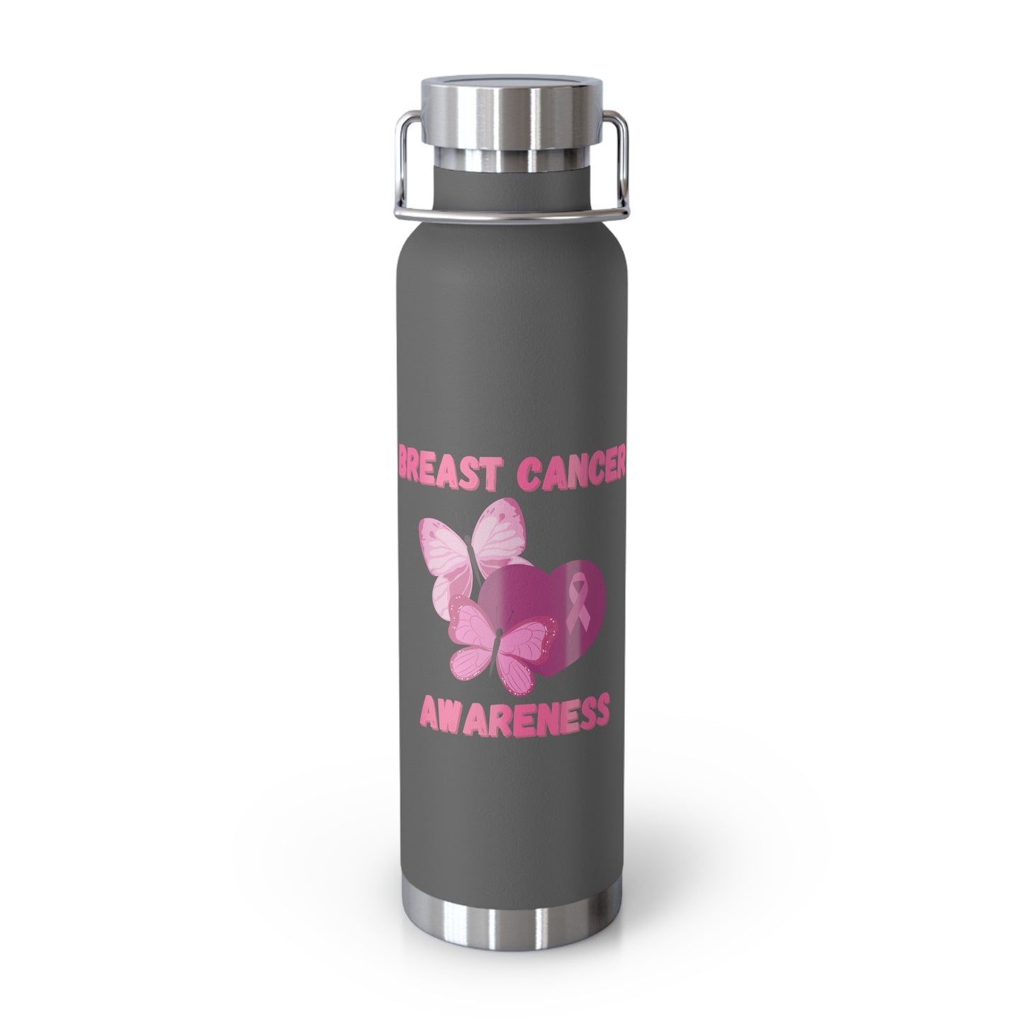 Butterfly Breast Cancer Awareness 22oz Insulated Water Bottle