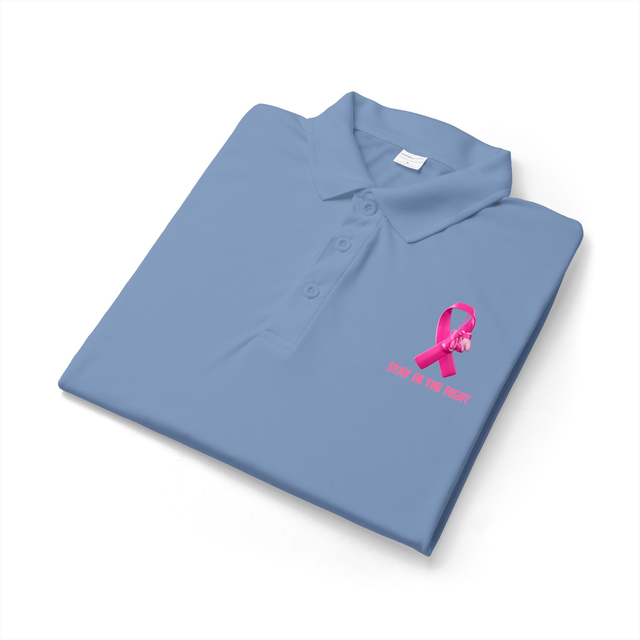 Breast Cancer Pink Ribbon “Stay in the Fight” Polo