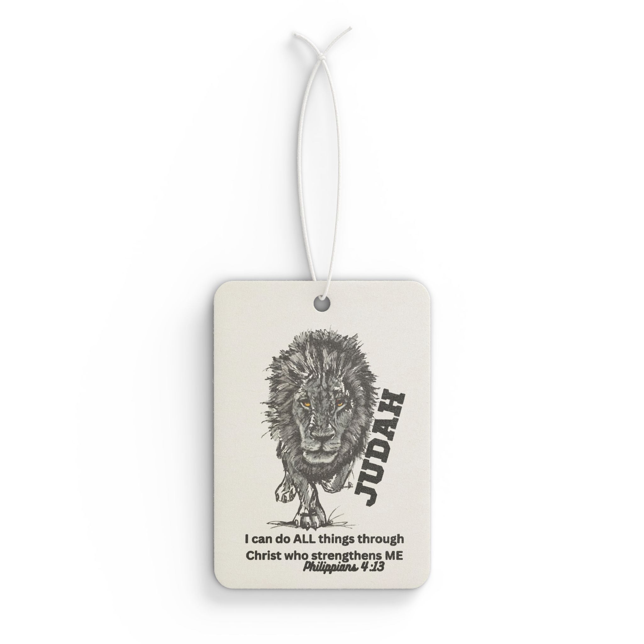 Lion of Judah Car Air Freshener — 'I can do ALL things through Christ' Inspirational Scent