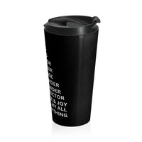 Christian JESUS IS Black Stainless Steel Travel Mug - White