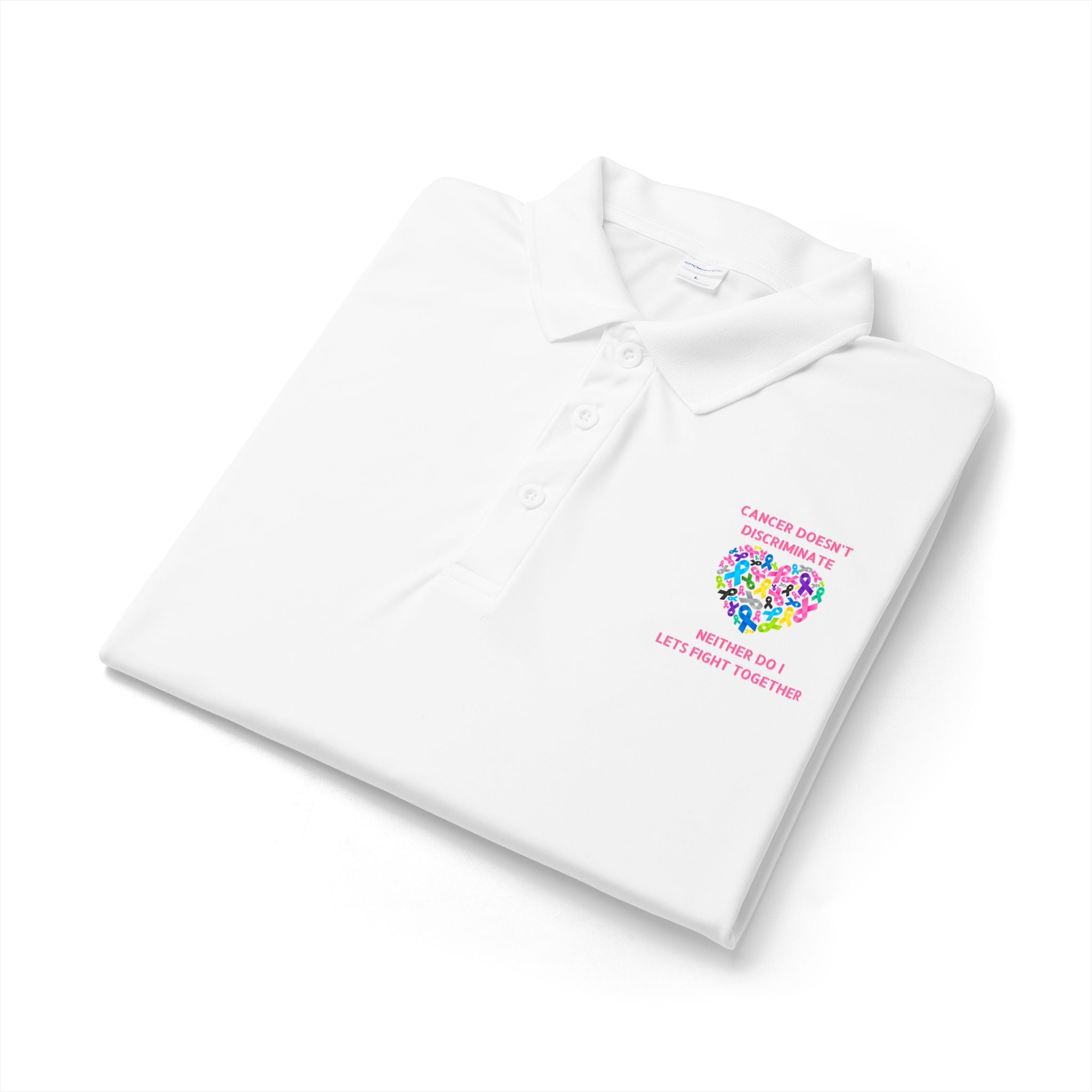 Breast Cancer Heart Ribbon Polo