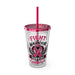 Fight Like a Warrior, Survive Like a Champion Breast Cancer Awareness 16oz Tumbler with Straw