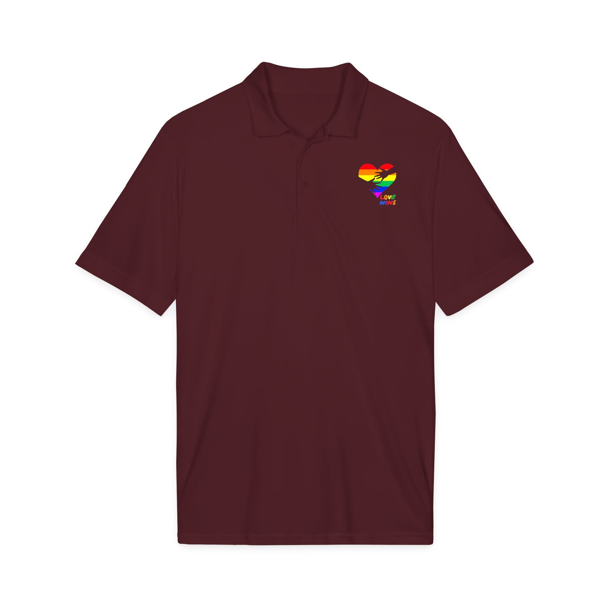 Rainbow Heart Love Wins Polo