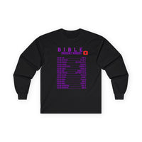 Bible Emergency Numbers Long Sleeve Tee - Purple