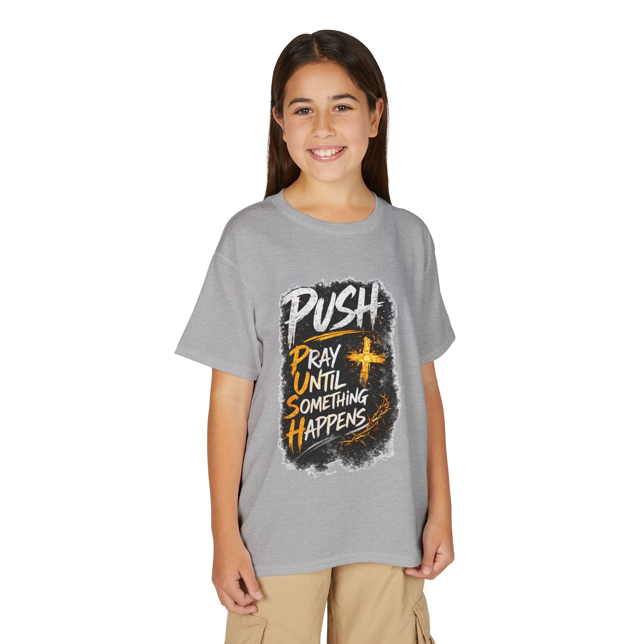 "Push: Pray Until Something Happens" Youth T-shirt