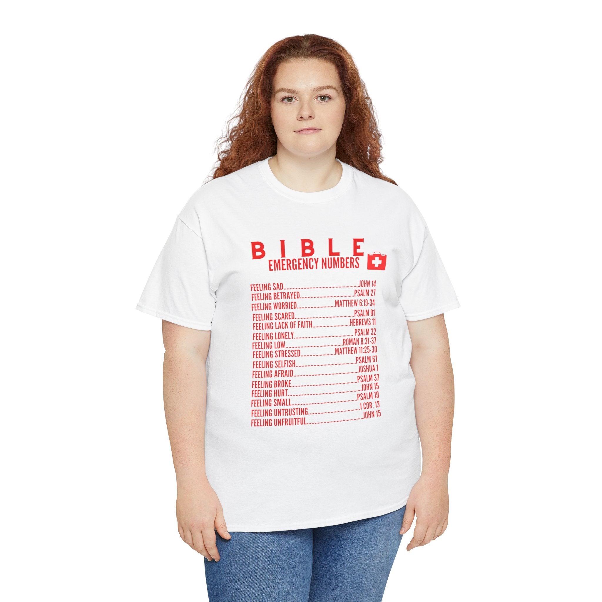Bible Emergency Numbers Tee - Red