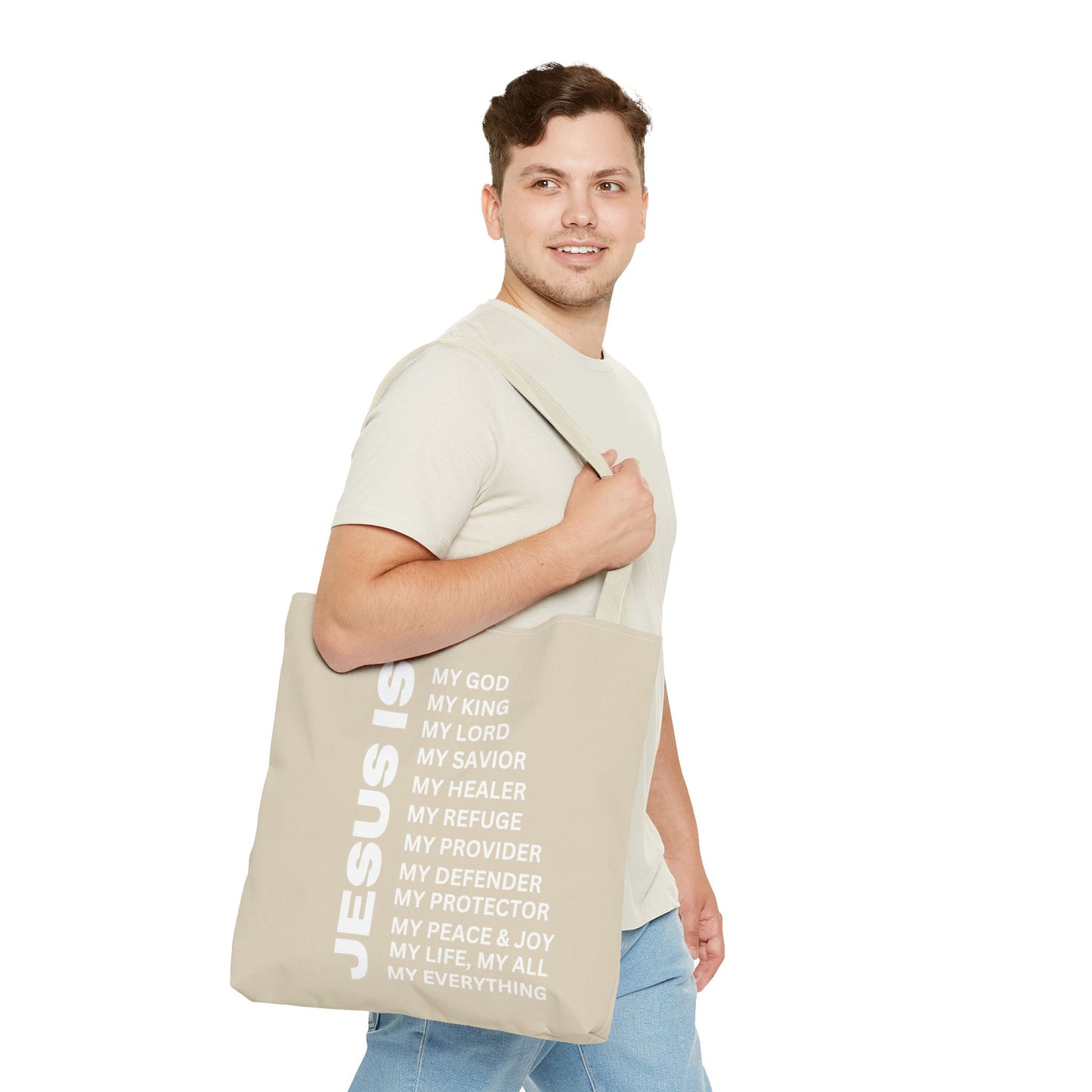Christian JESUS IS Tote Bag - Sand