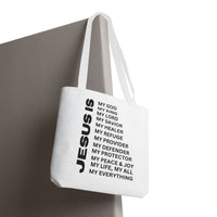 Christian JESUS IS Tote Bag - White