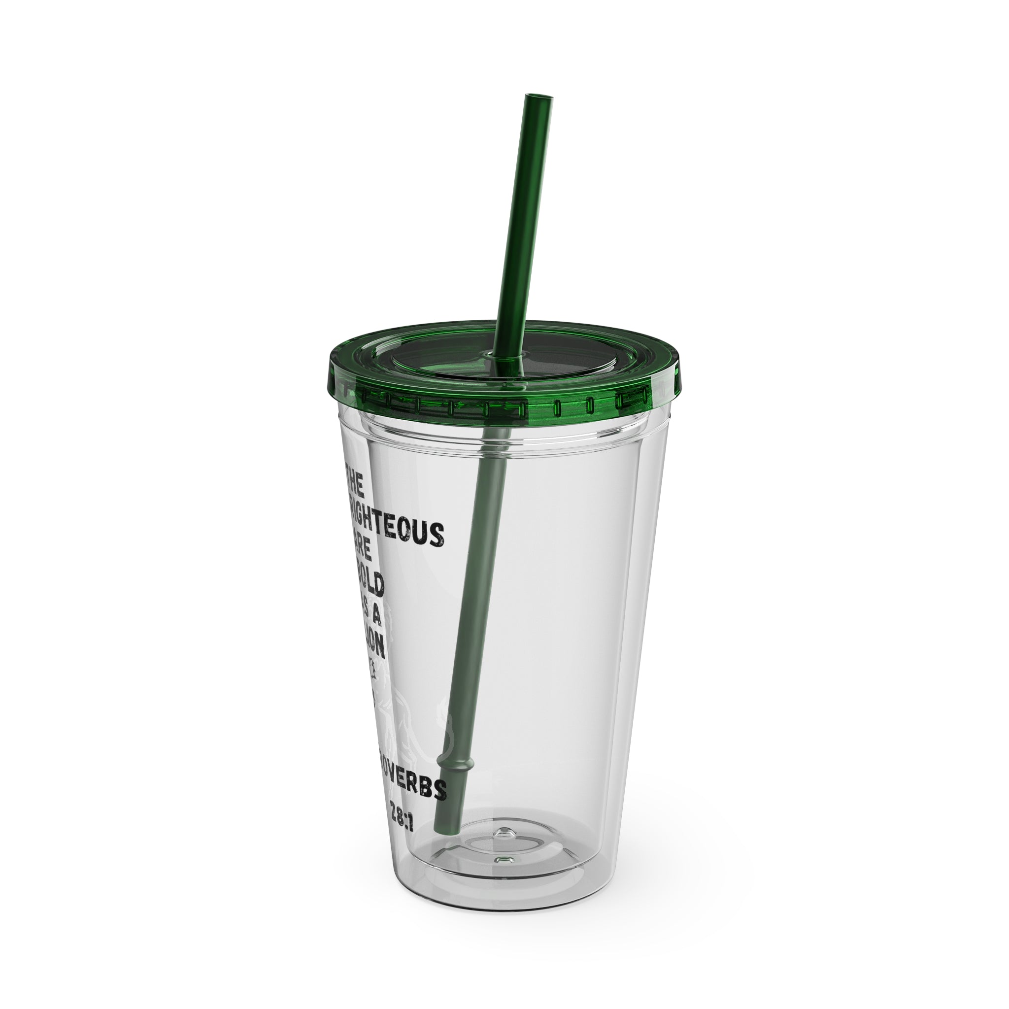 "The Righteous Are Bold as a Lion" 16oz Inspirational Tumbler with Straw