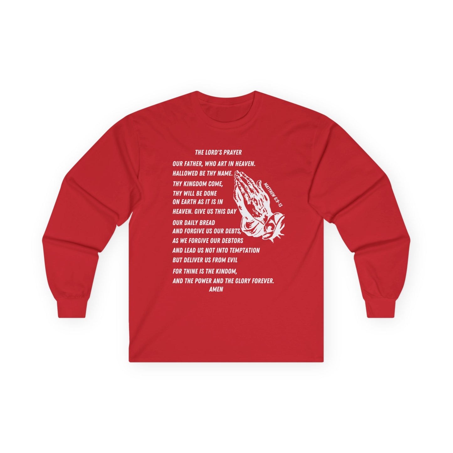 The Lord's Prayer Long Sleeve Tee- White