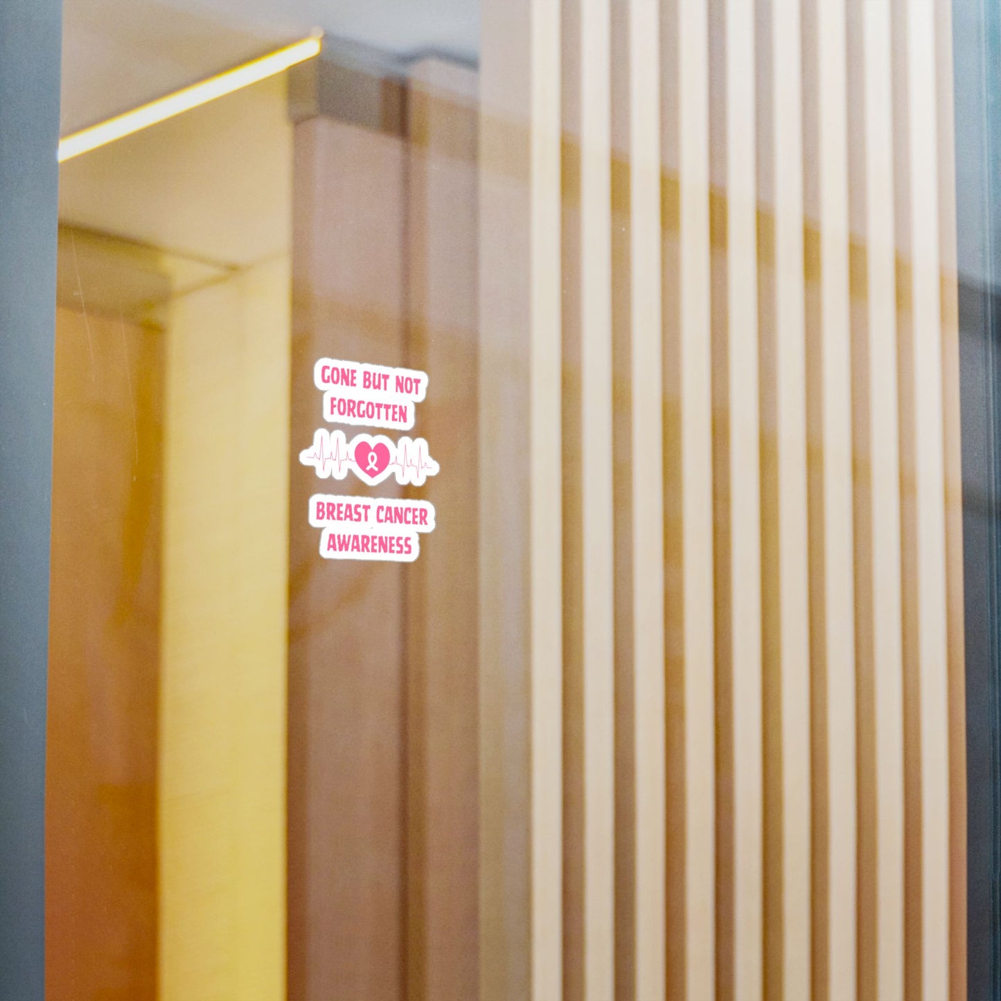 Breast Cancer Awareness Vinyl Decal — "Gone But Not Forgotten" Kiss-Cut Sticker