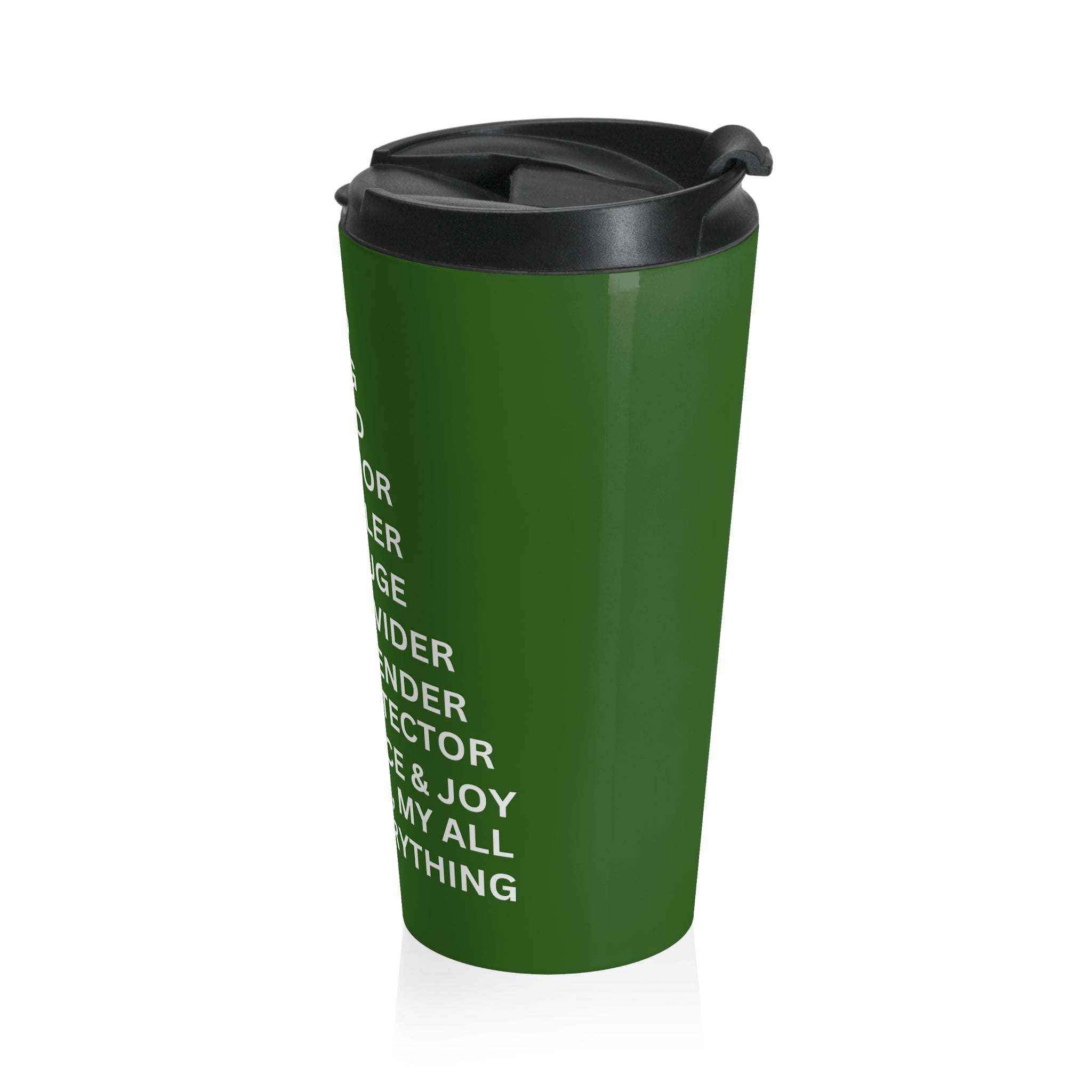 Christian JESUS IS Green Stainless Steel Travel Mug - White