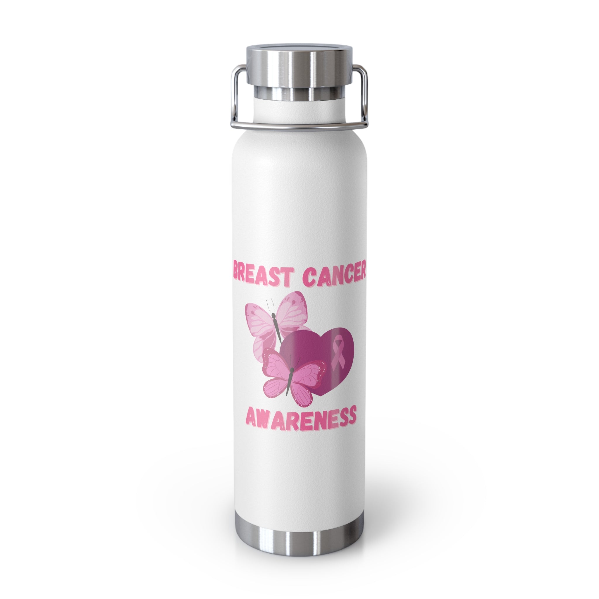 Butterfly Breast Cancer Awareness 22oz Insulated Water Bottle