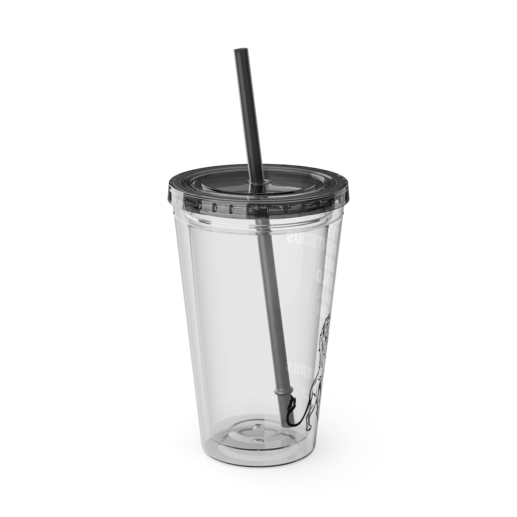 "The Righteous Are Bold as a Lion" 16oz Inspirational Tumbler with Straw