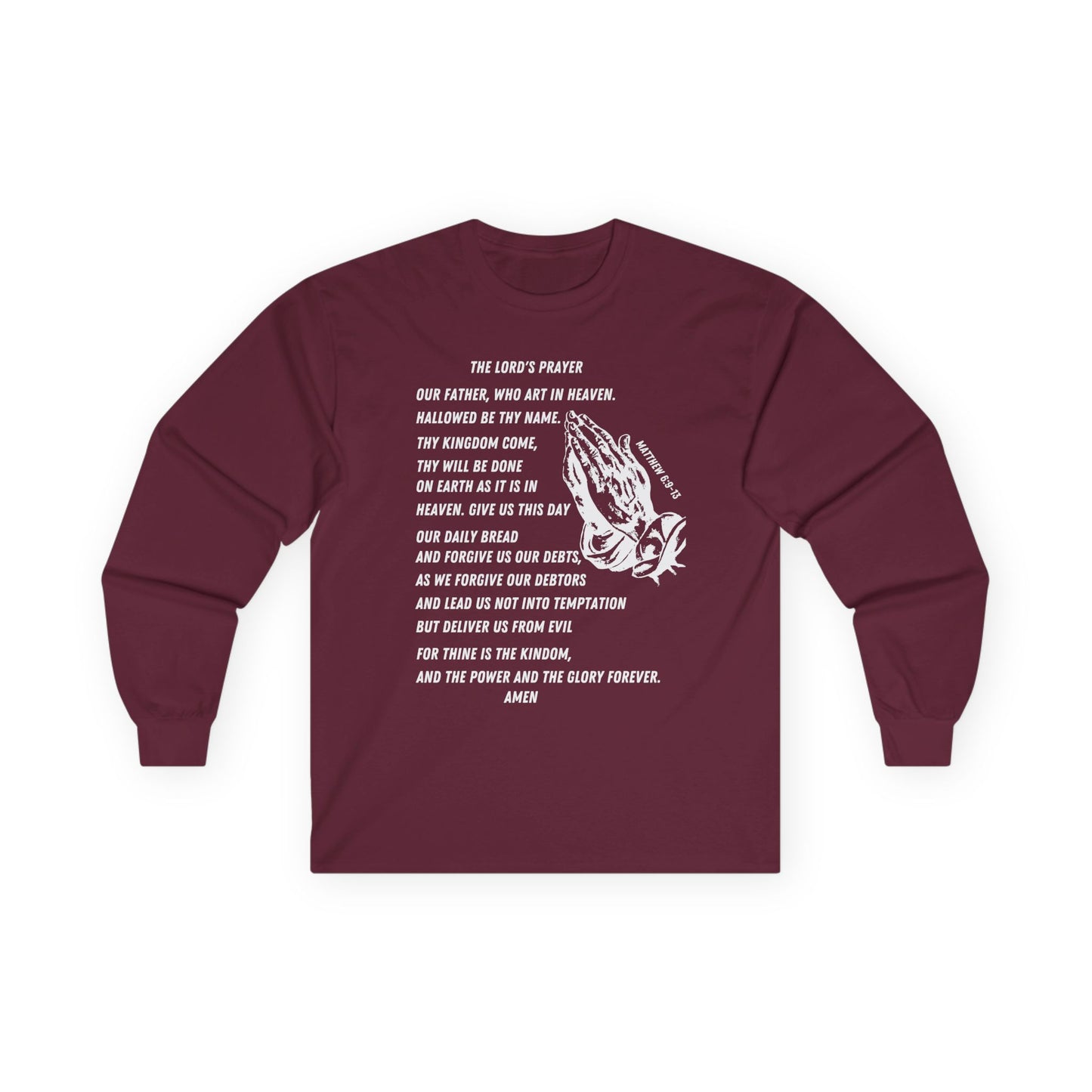 The Lord's Prayer Long Sleeve Tee- White