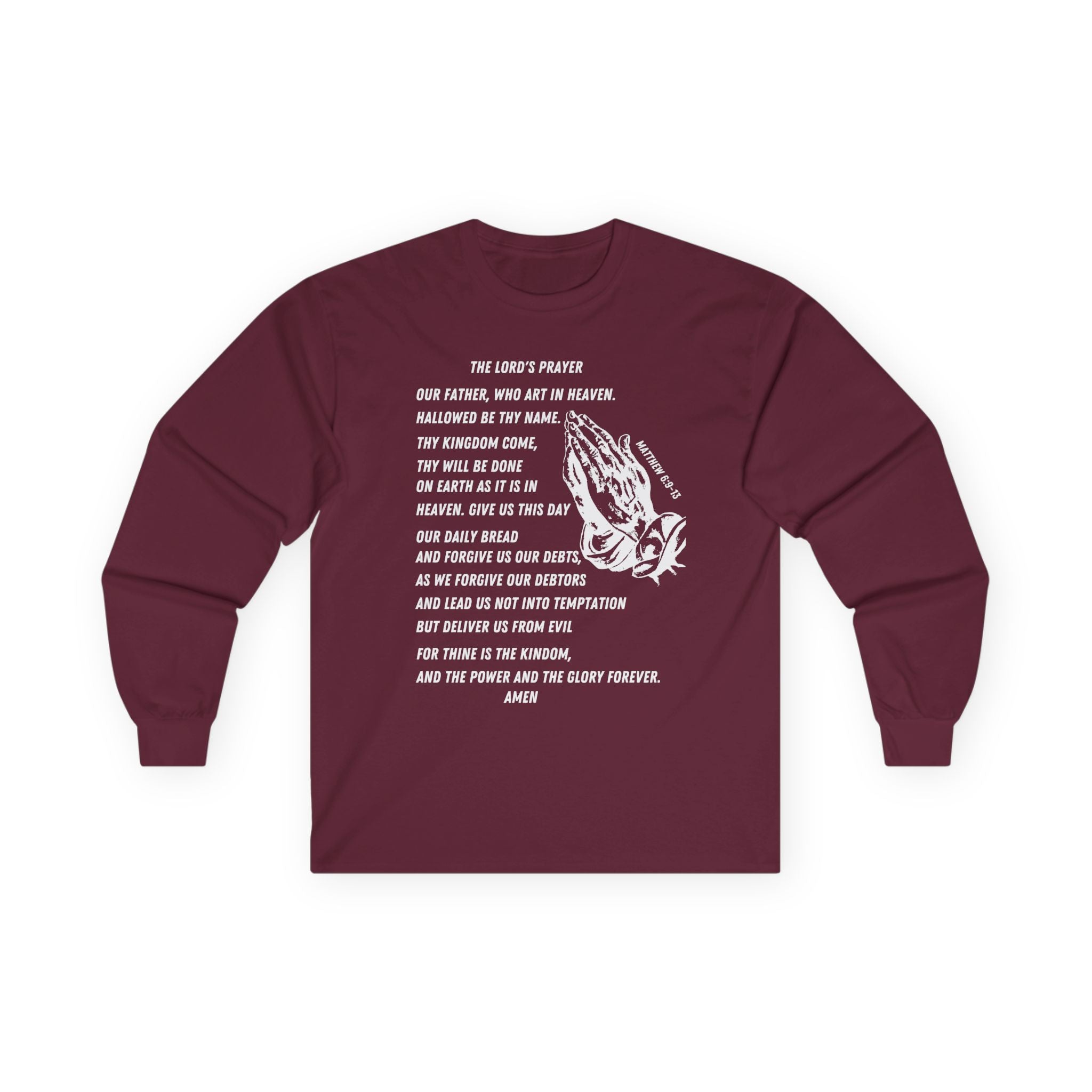 The Lord's Prayer Long Sleeve Tee- White