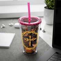 Jesus Crown of Thorns 16oz Tumbler with Straw
