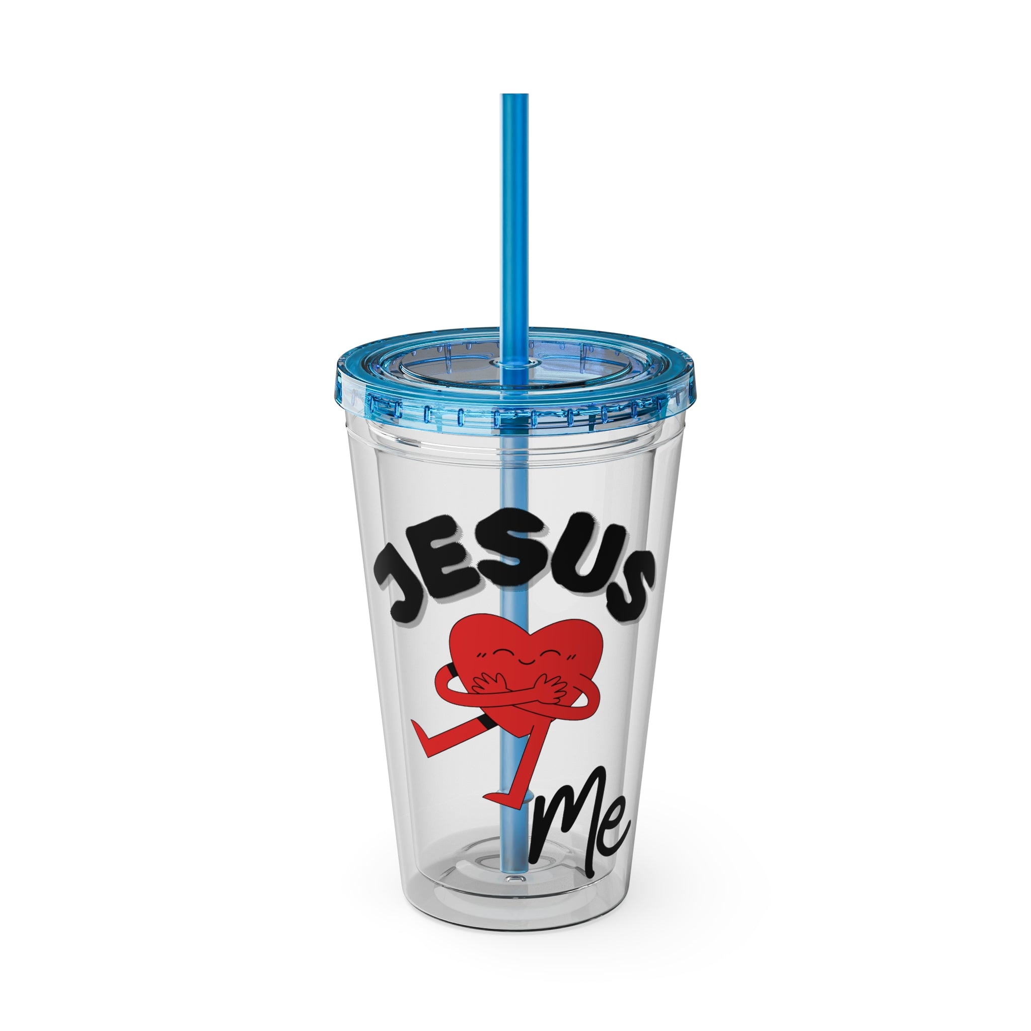 Jesus Loves Me 16oz Tumbler with Straw