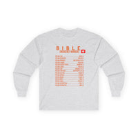Bible Emergency Numbers Long Sleeve Tee - Orange