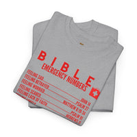 Bible Emergency Numbers Tee - Red