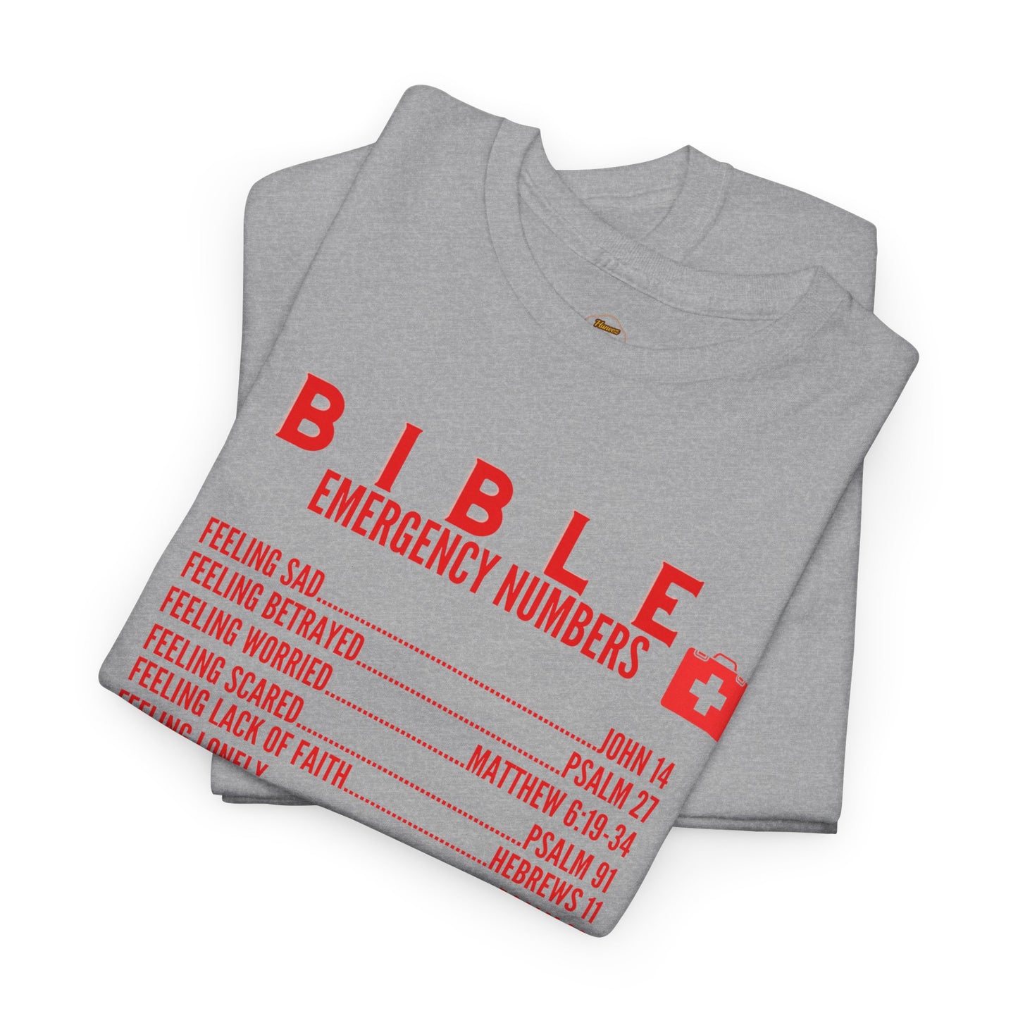 Bible Emergency Numbers Tee - Red