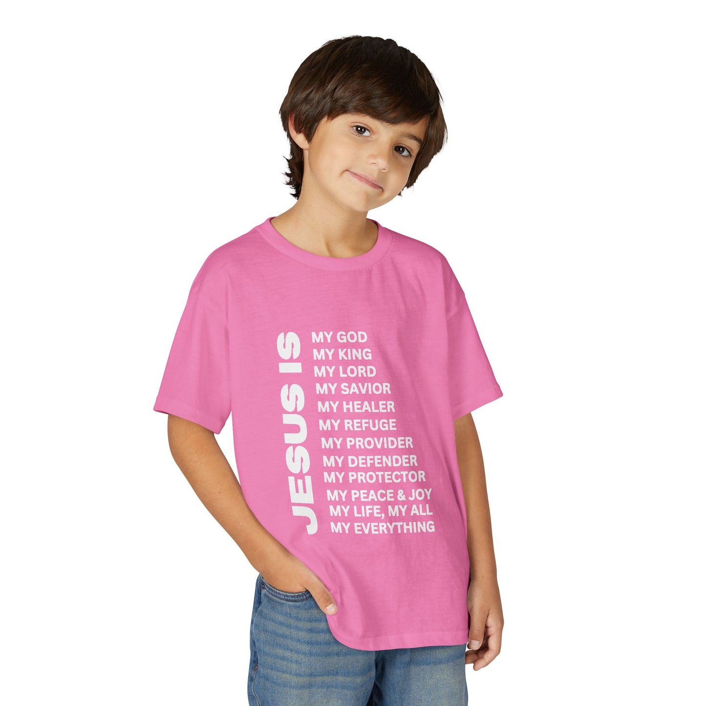 Christian JESUS IS Youth Short Sleeve - White