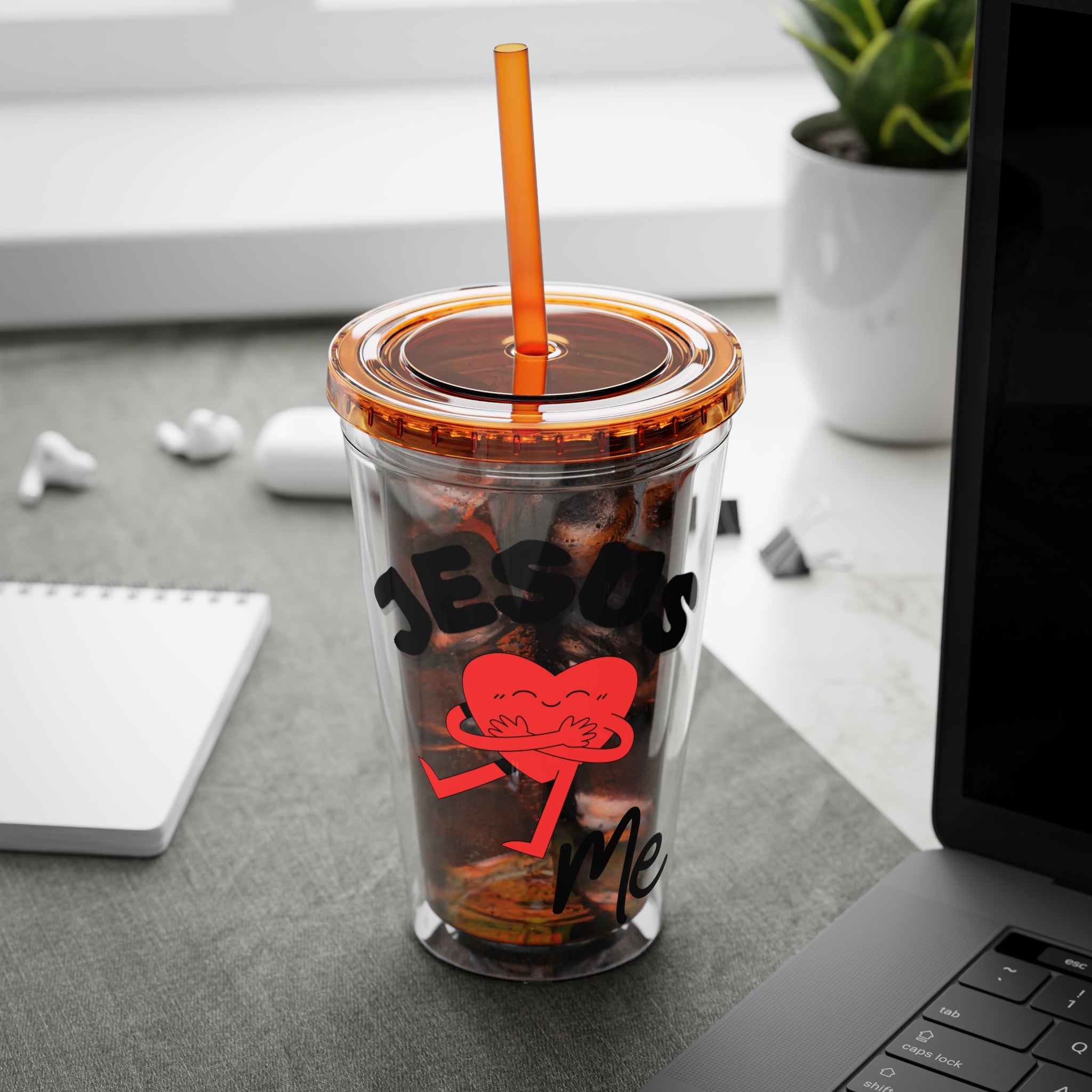 Jesus Loves Me 16oz Tumbler with Straw