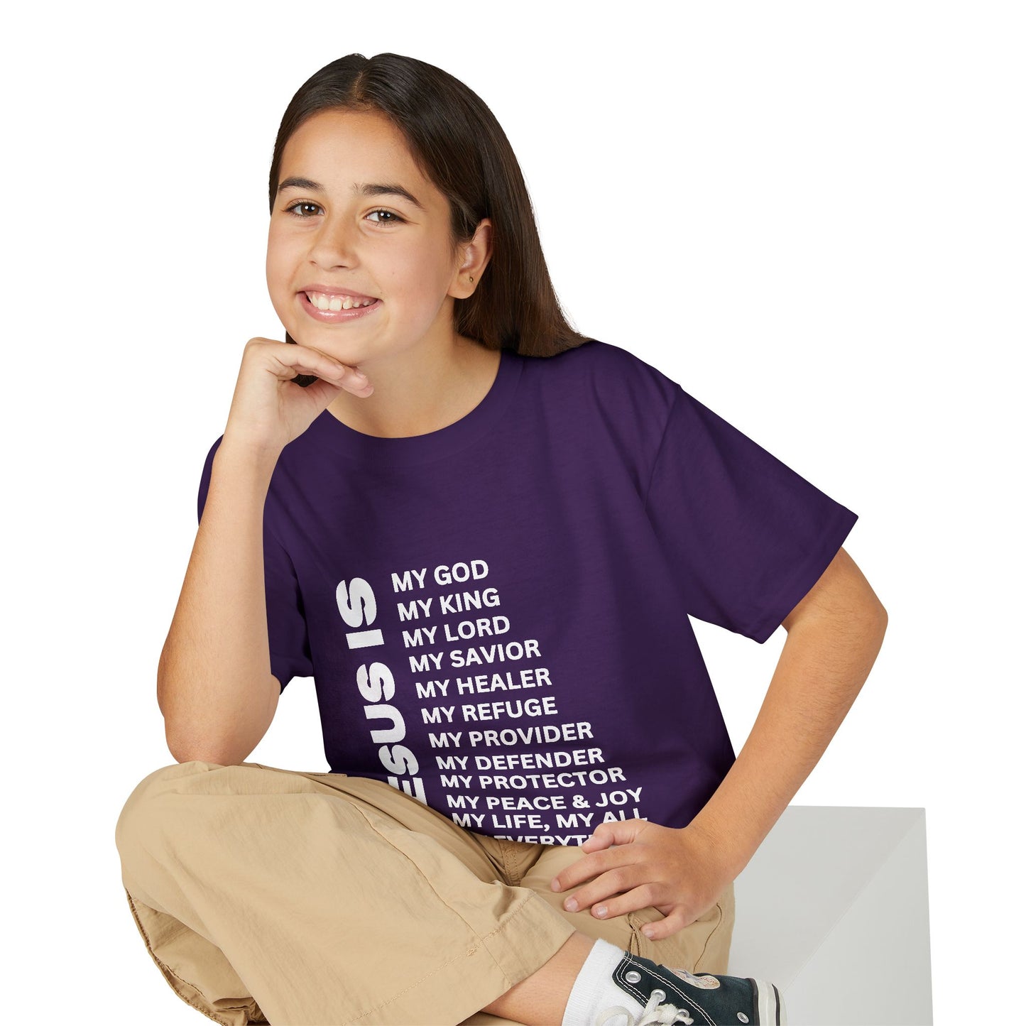 Christian JESUS IS Youth Short Sleeve - White
