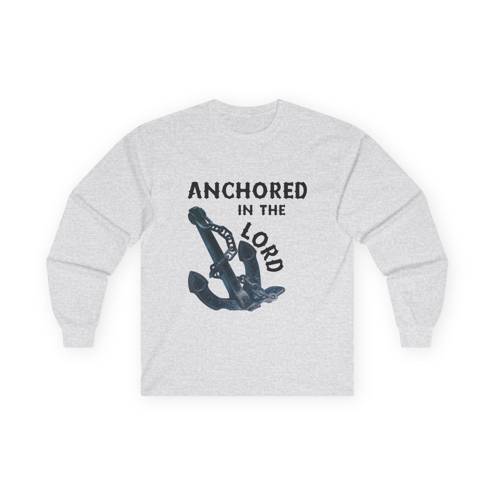 Anchored in the Lord Long Sleeve Tee - Black
