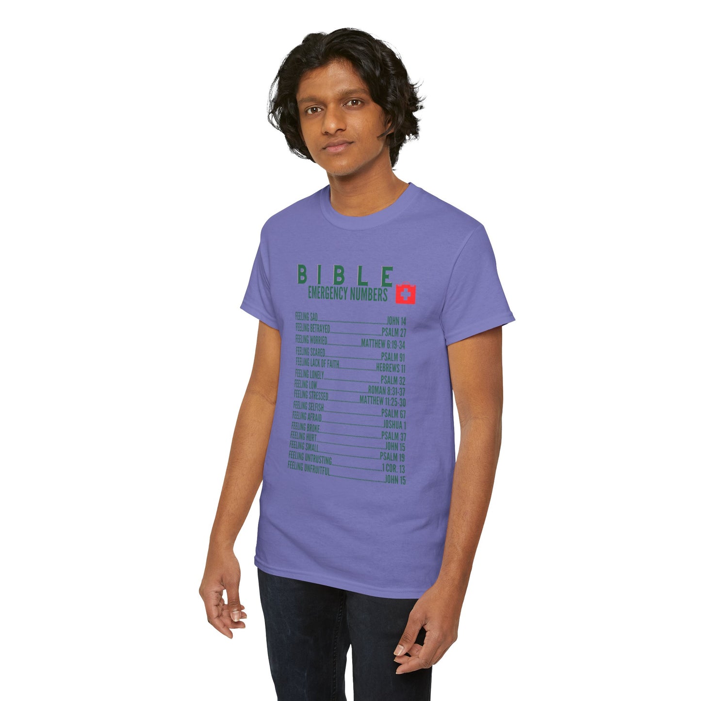Bible Emergency Numbers Tee - Green