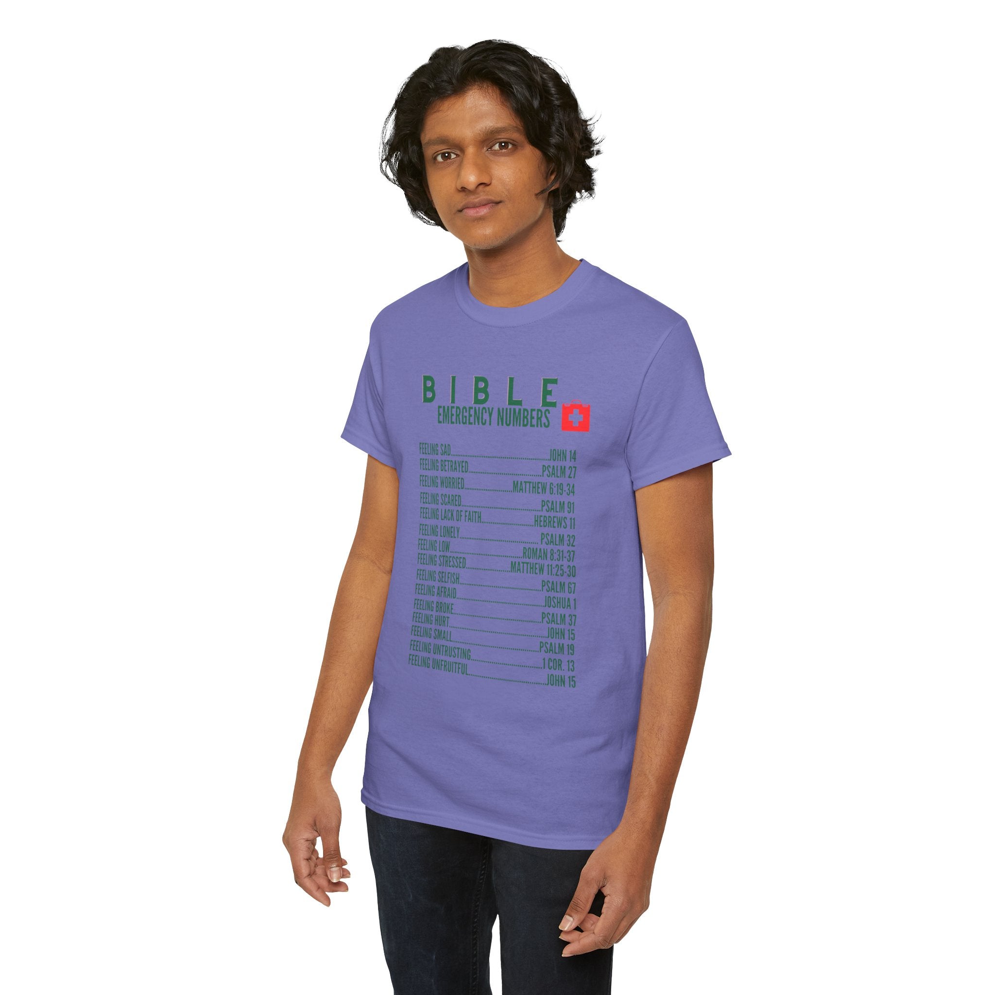 Bible Emergency Numbers Tee - Green