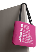 Christian JESUS IS Tote Bag - Pink