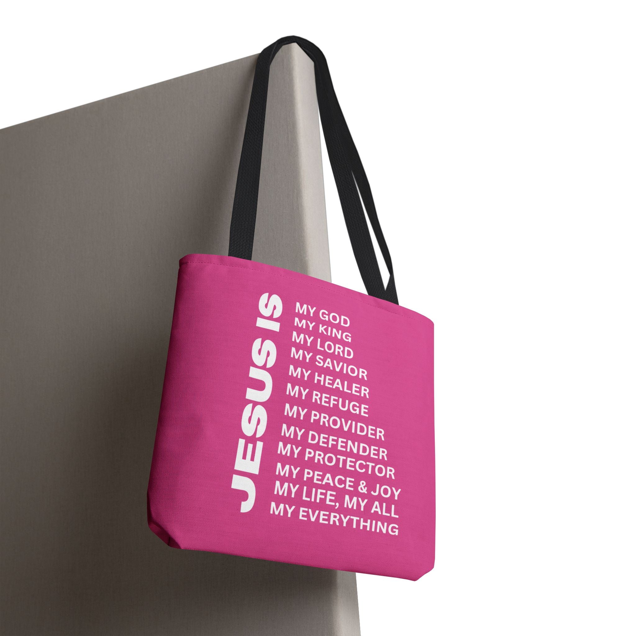 Christian JESUS IS Tote Bag - Pink