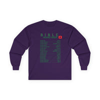 Bible Emergency Numbers Long Sleeve Tee - Green