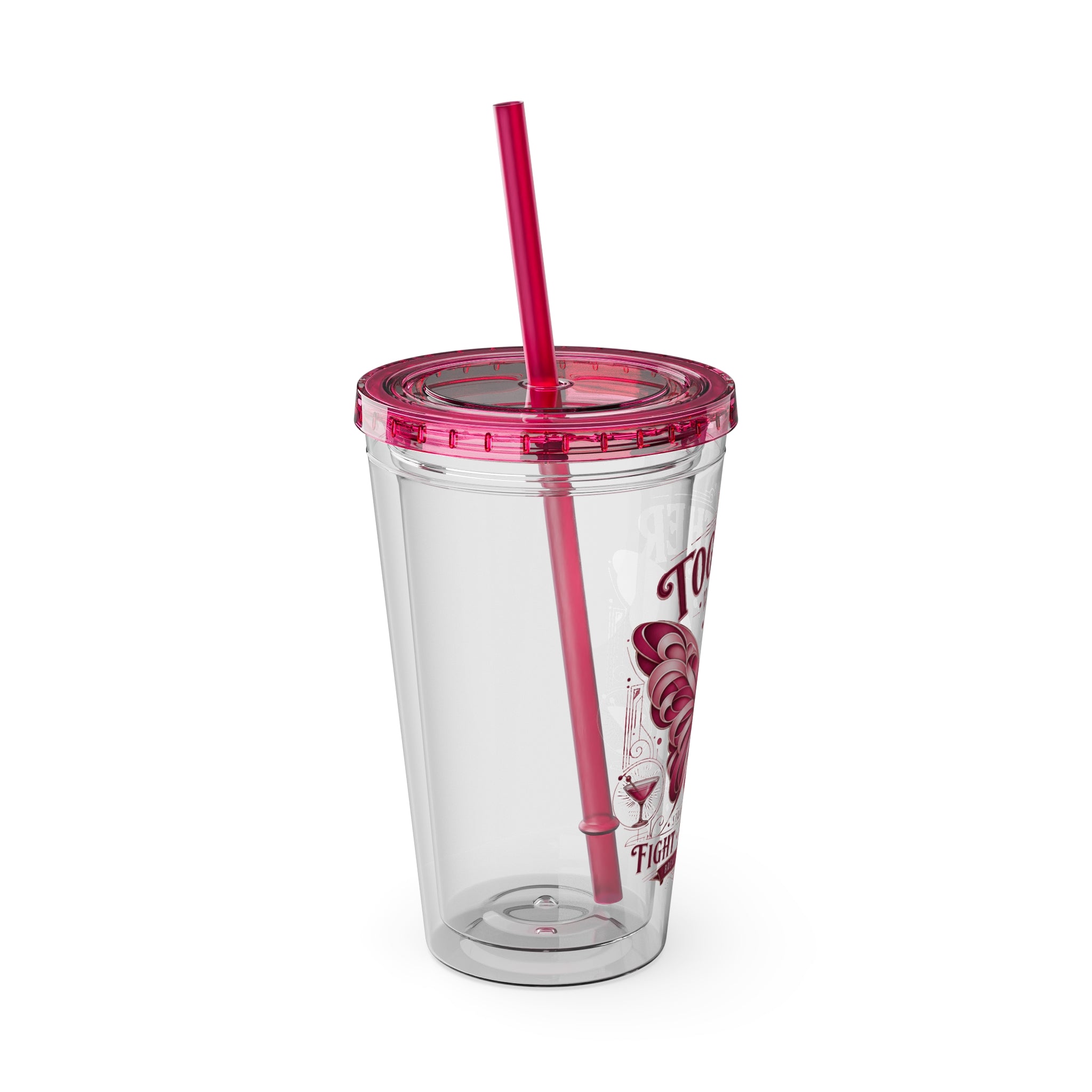 Together We Rise Butterfly Breast Cancer 16oz Tumbler with Straw