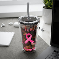 Breast Cancer Survivor 16oz Tumbler with Straw