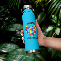 Autism Puzzle Heart Awareness — 22oz Insulated Water Bottle