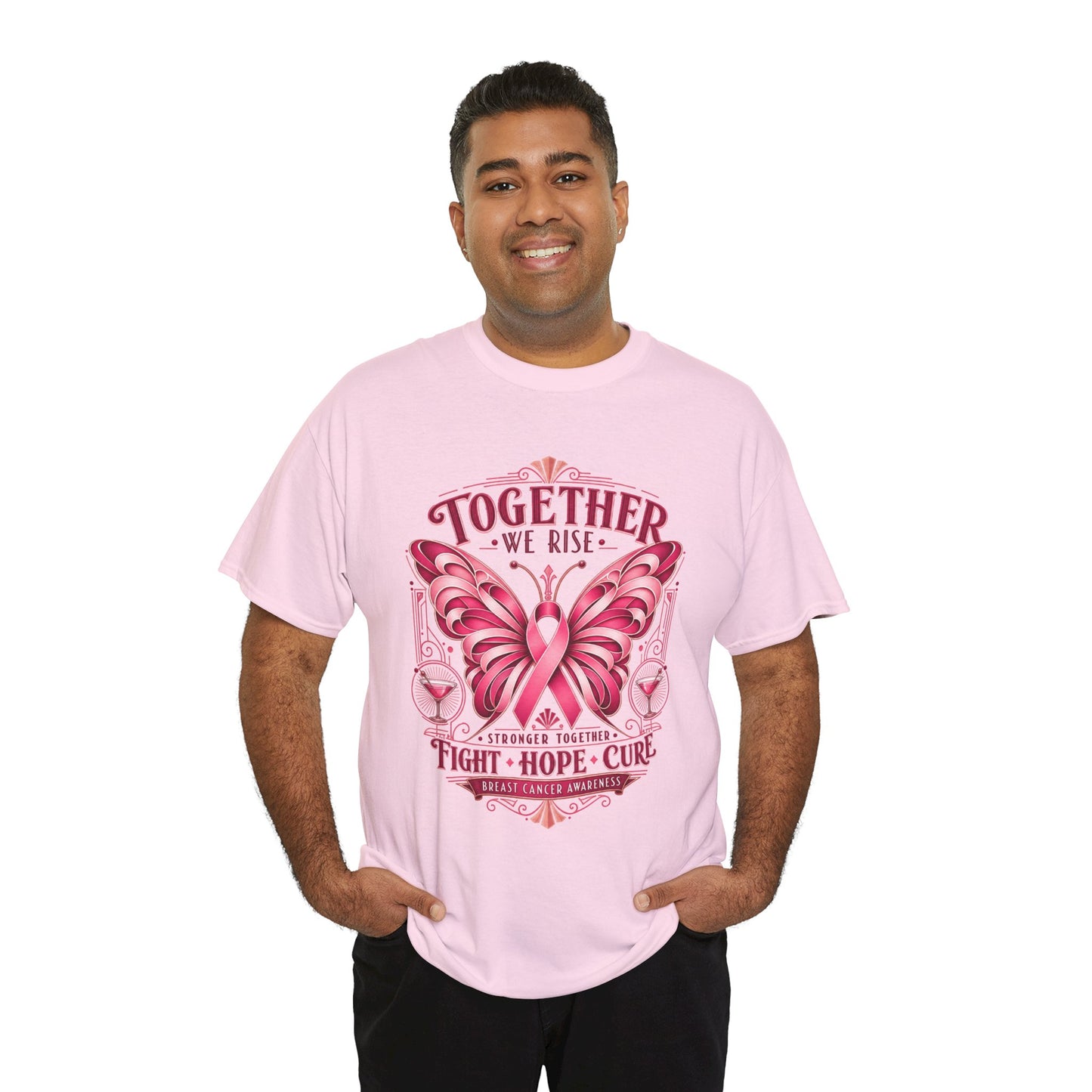 Together We Rise Breast Cancer Awareness T-Shirt — Fight Hope Cure Tee