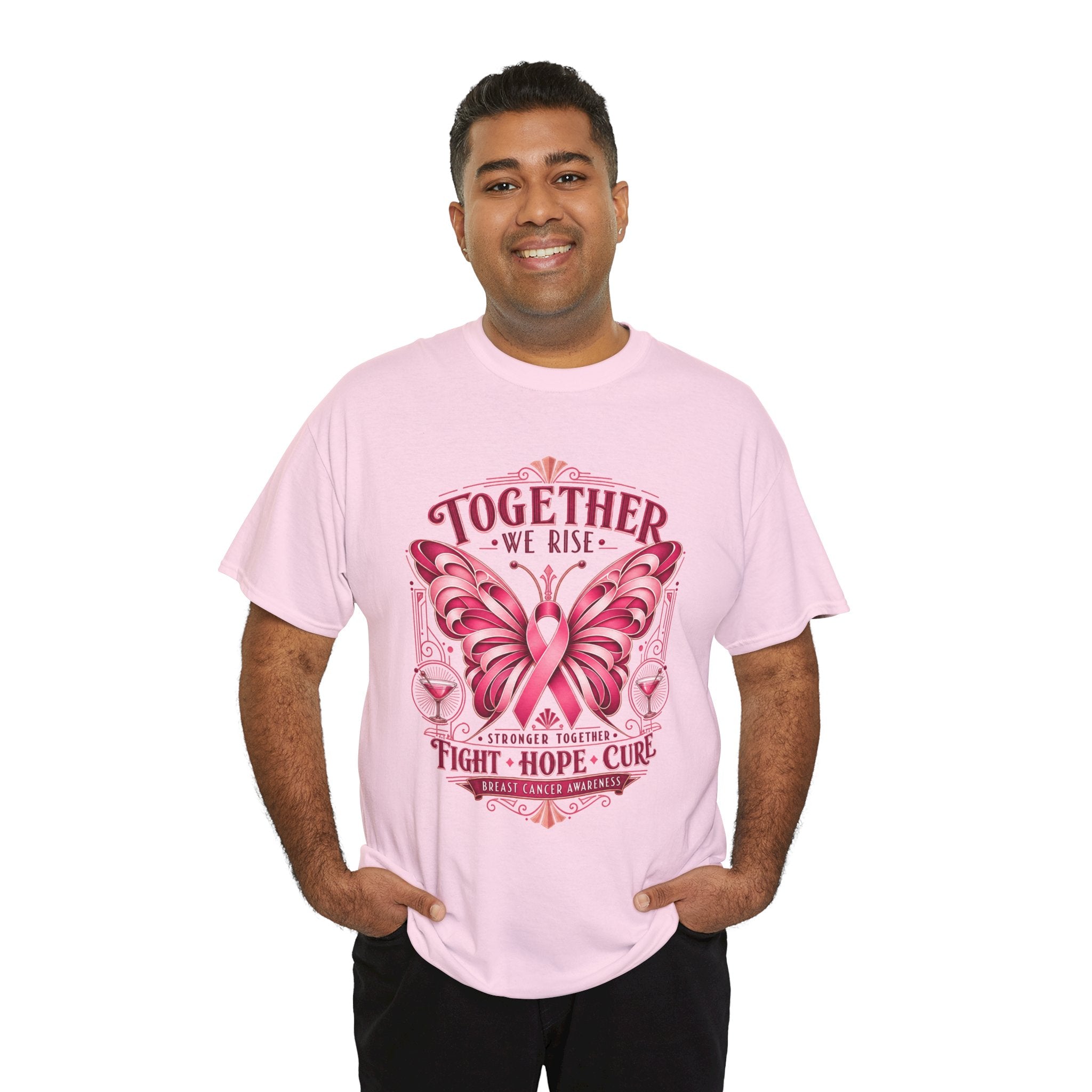 Together We Rise Breast Cancer Awareness T-Shirt — Fight Hope Cure Tee