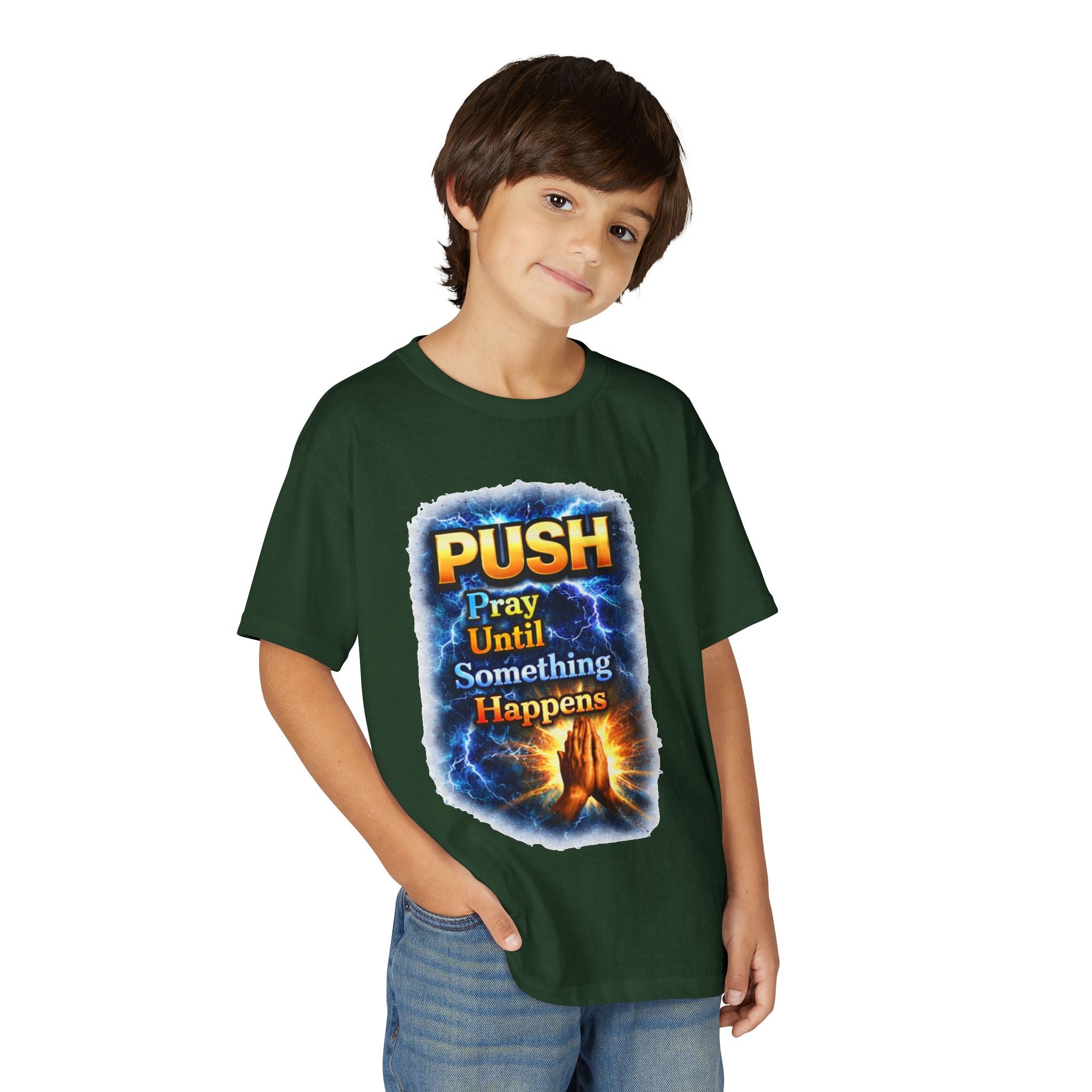 "Push: Pray Until Something Happens" Youth T-shirt - Hands
