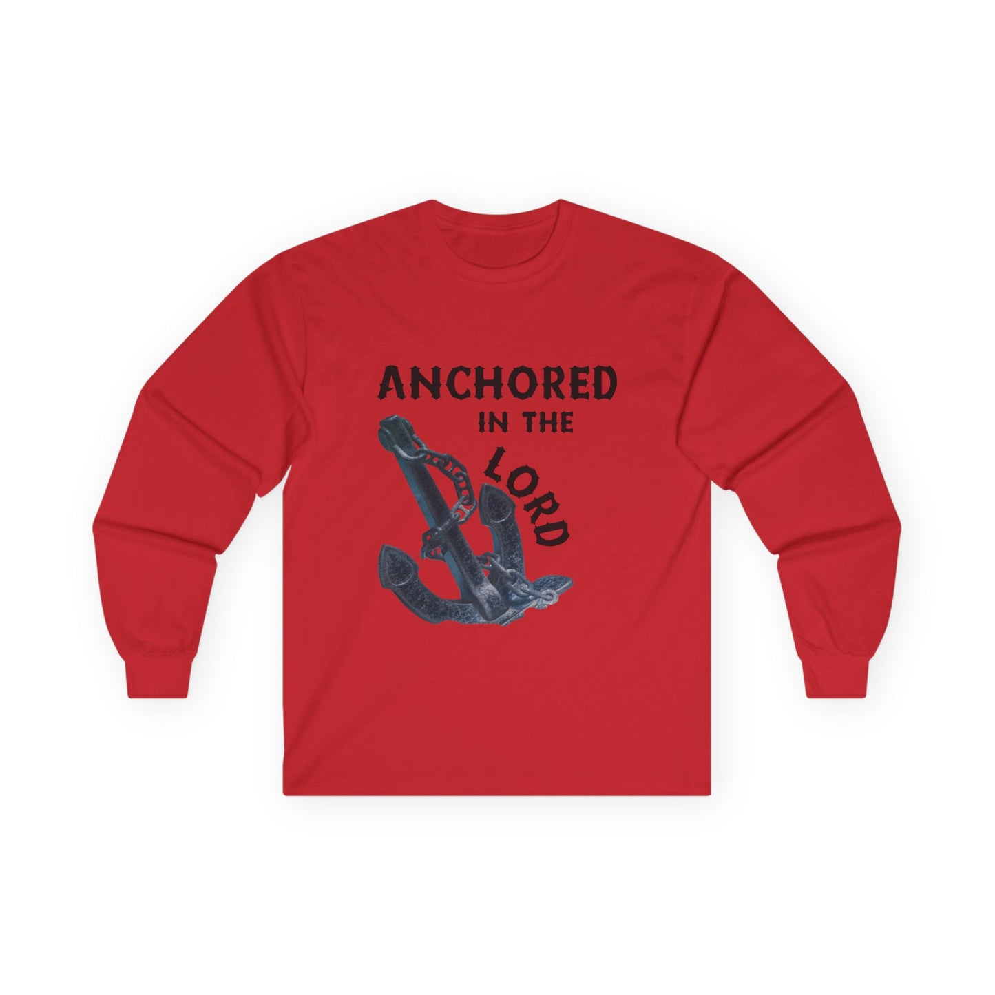 Anchored in the Lord Long Sleeve Tee - Black