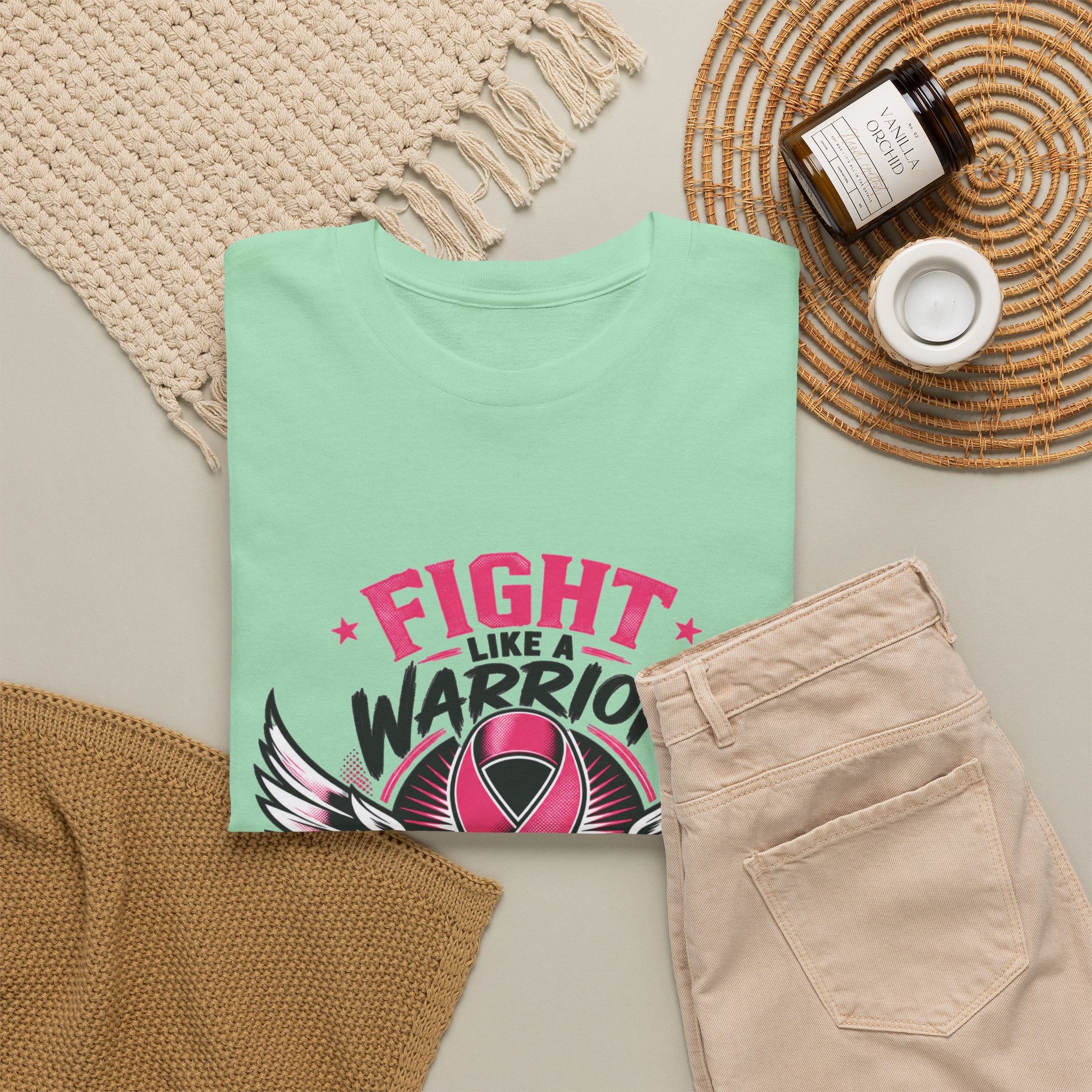 Fight Like a Warrior, Survive Like a Champion Breast Cancer Awareness T-Shirt