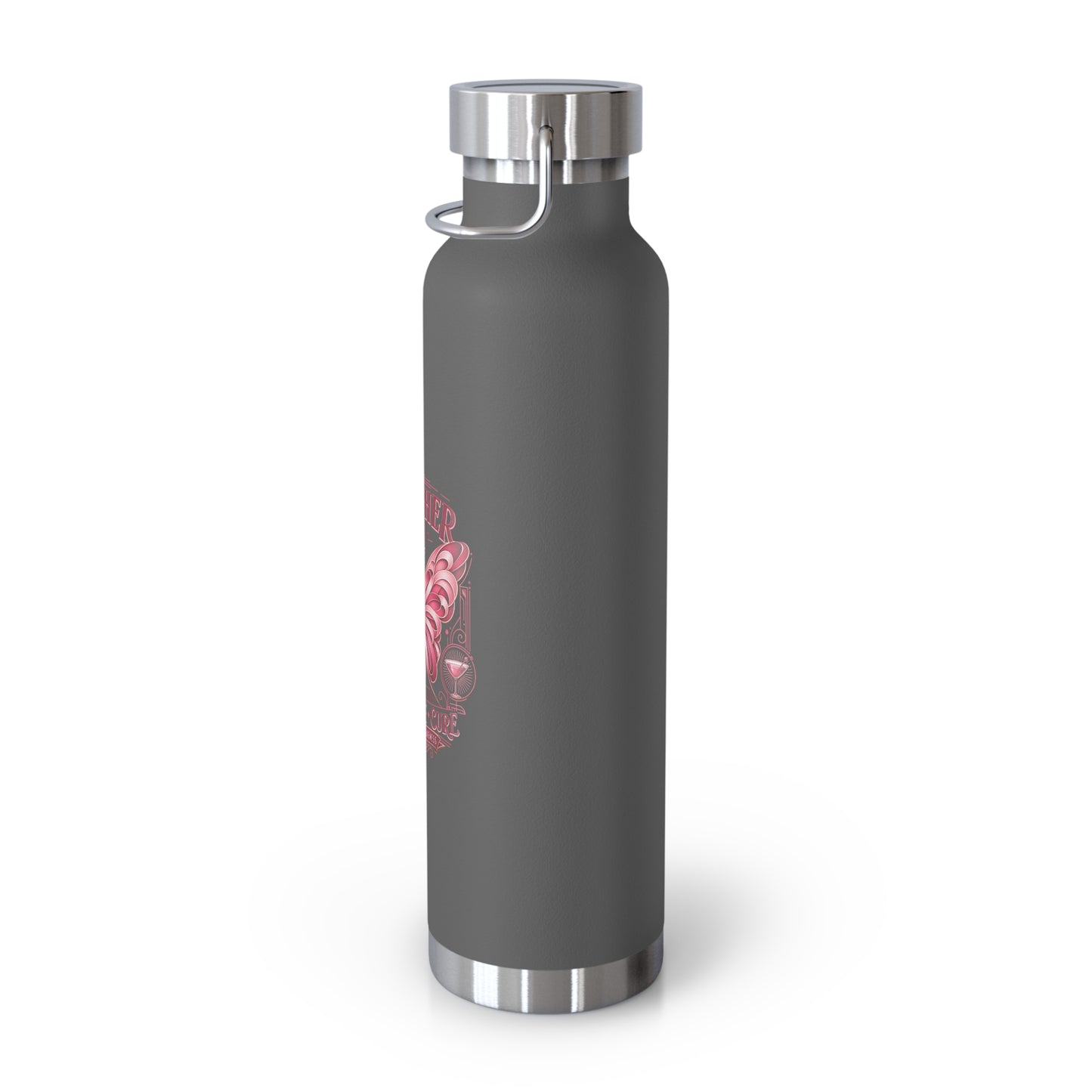 Together We Fight Pink Ribbon Butterfly Cancer 22oz Insulated Water Bottle